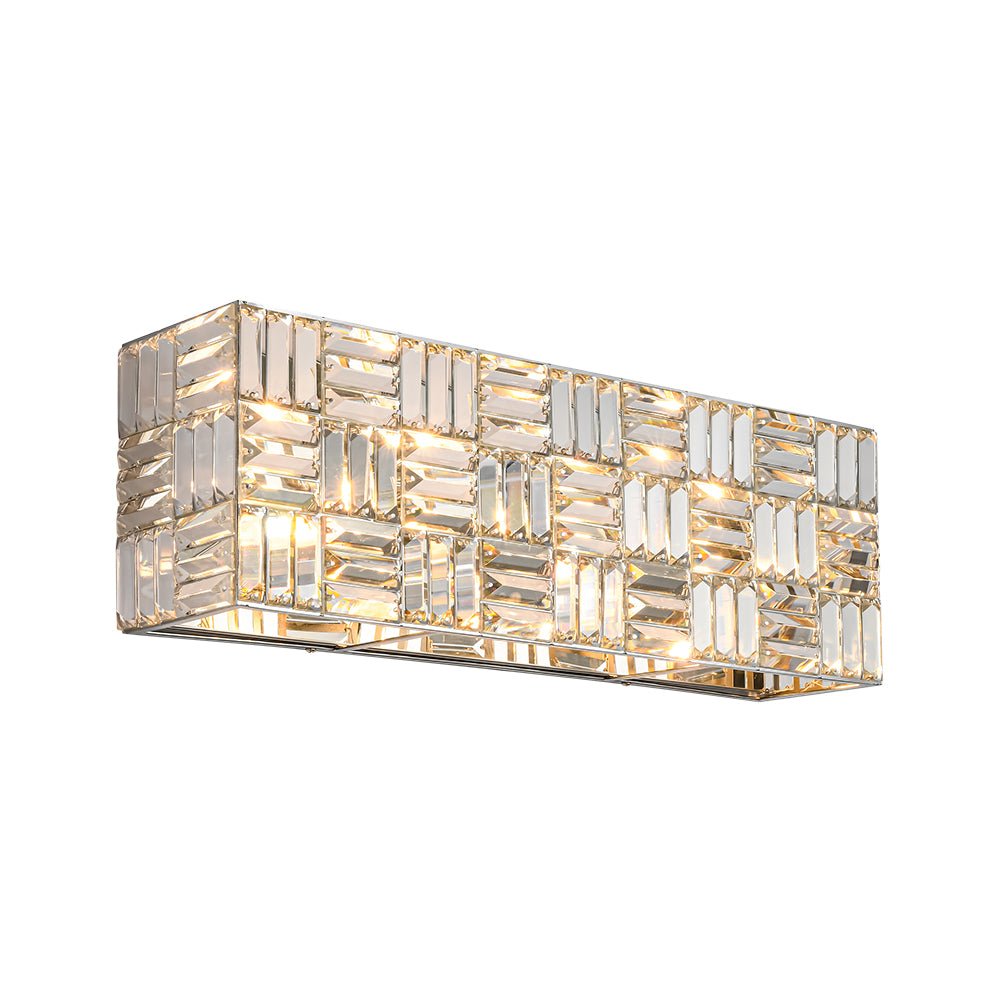 Chrome Luxe Crystal Linear Rectangle Bath Vanity Light