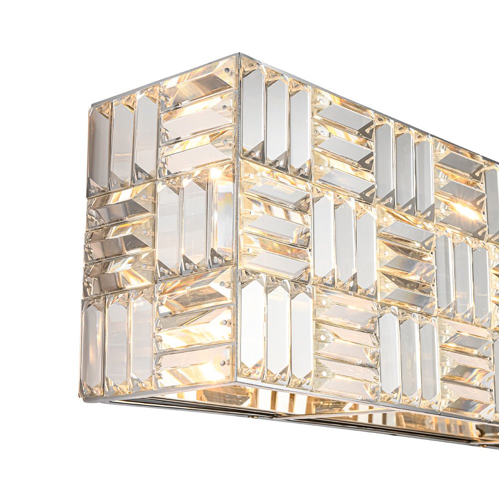 Chrome Luxe Crystal Linear Rectangle Bath Vanity Light