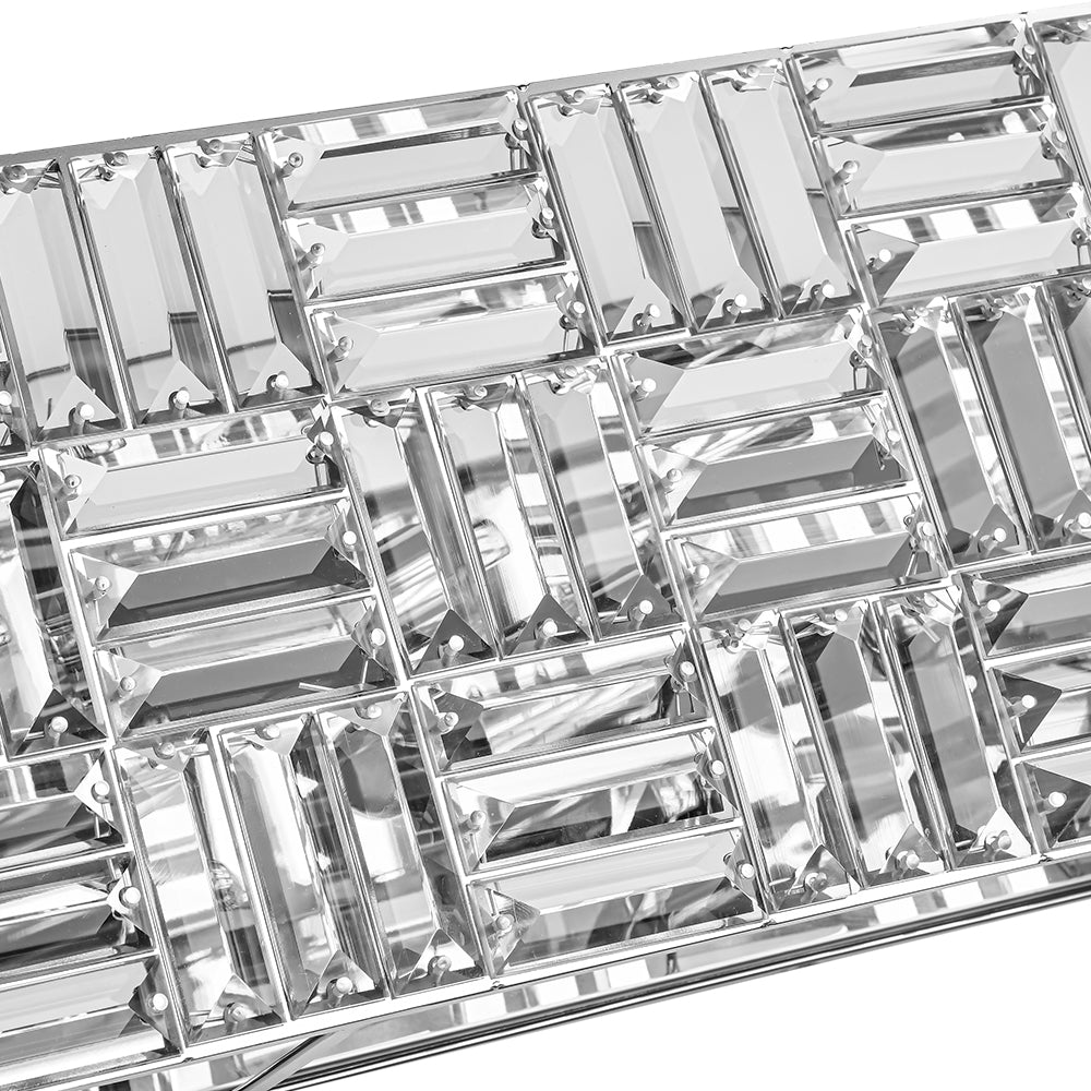 Chrome Luxe Crystal Linear Rectangle Bath Vanity Light