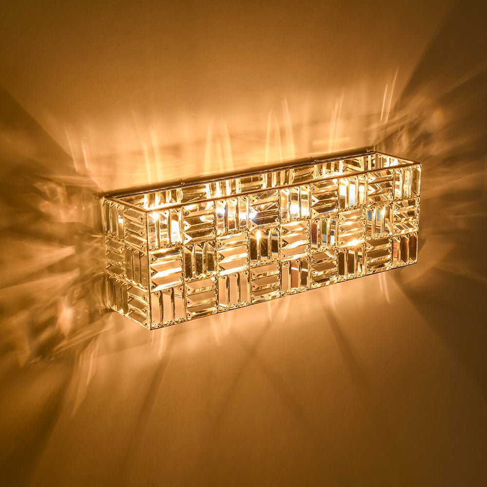 Chrome Luxe Crystal Linear Rectangle Bath Vanity Light