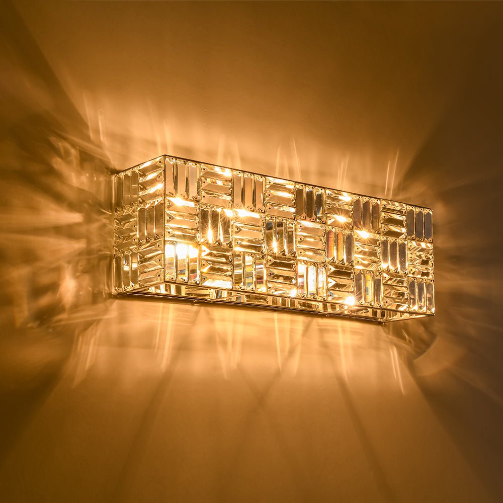 Chrome Luxe Crystal Linear Rectangle Bath Vanity Light