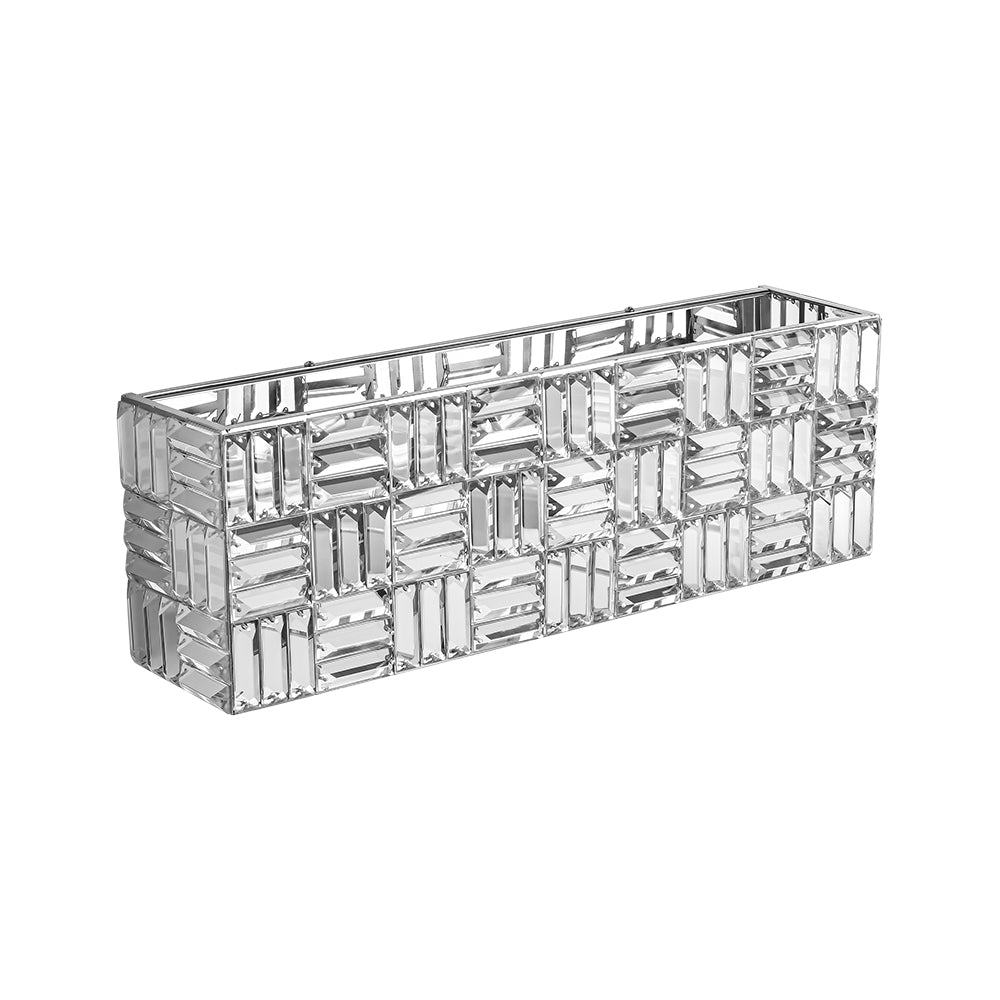 Chrome Luxe Crystal Linear Rectangle Bath Vanity Light