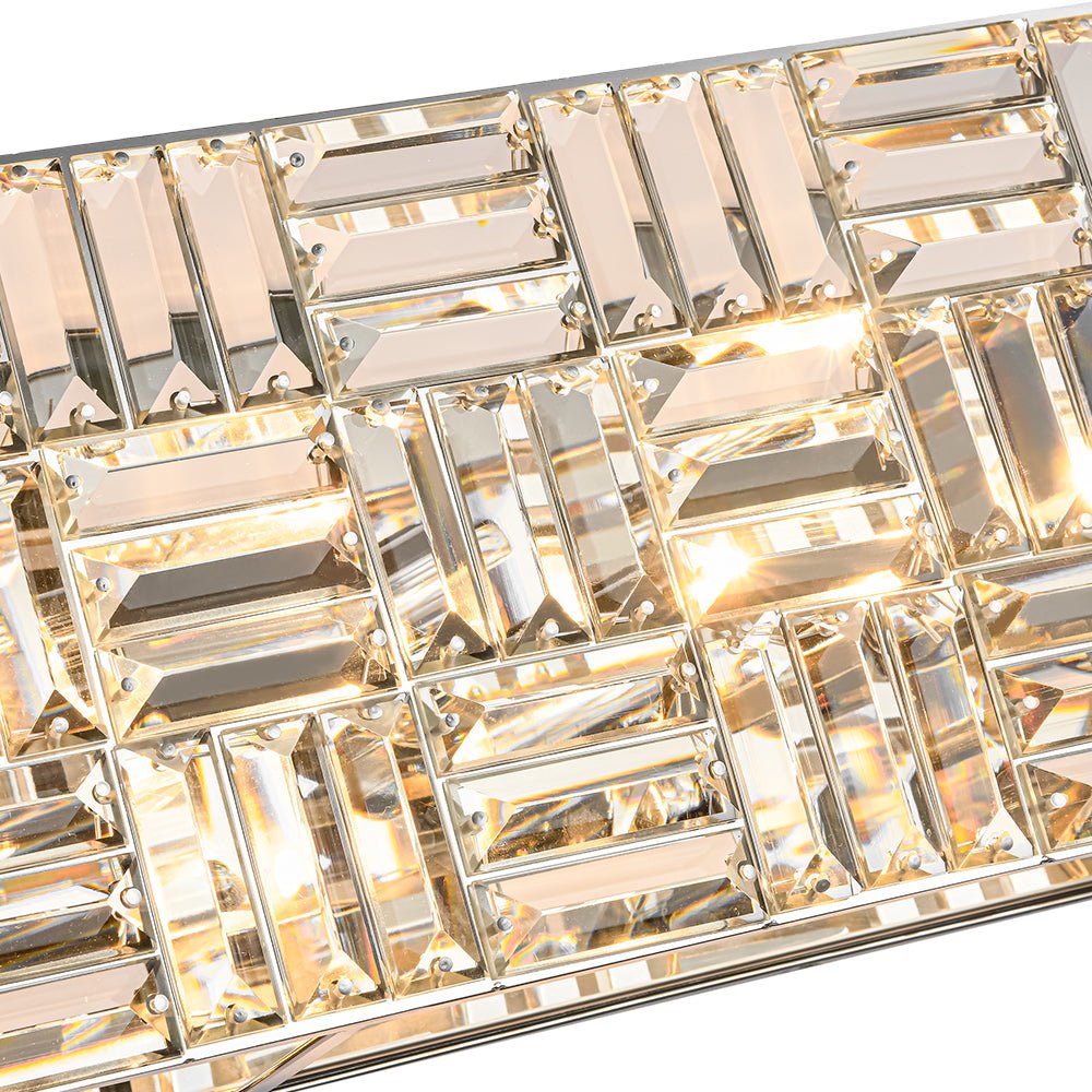 Chrome Luxe Crystal Linear Rectangle Bath Vanity Light