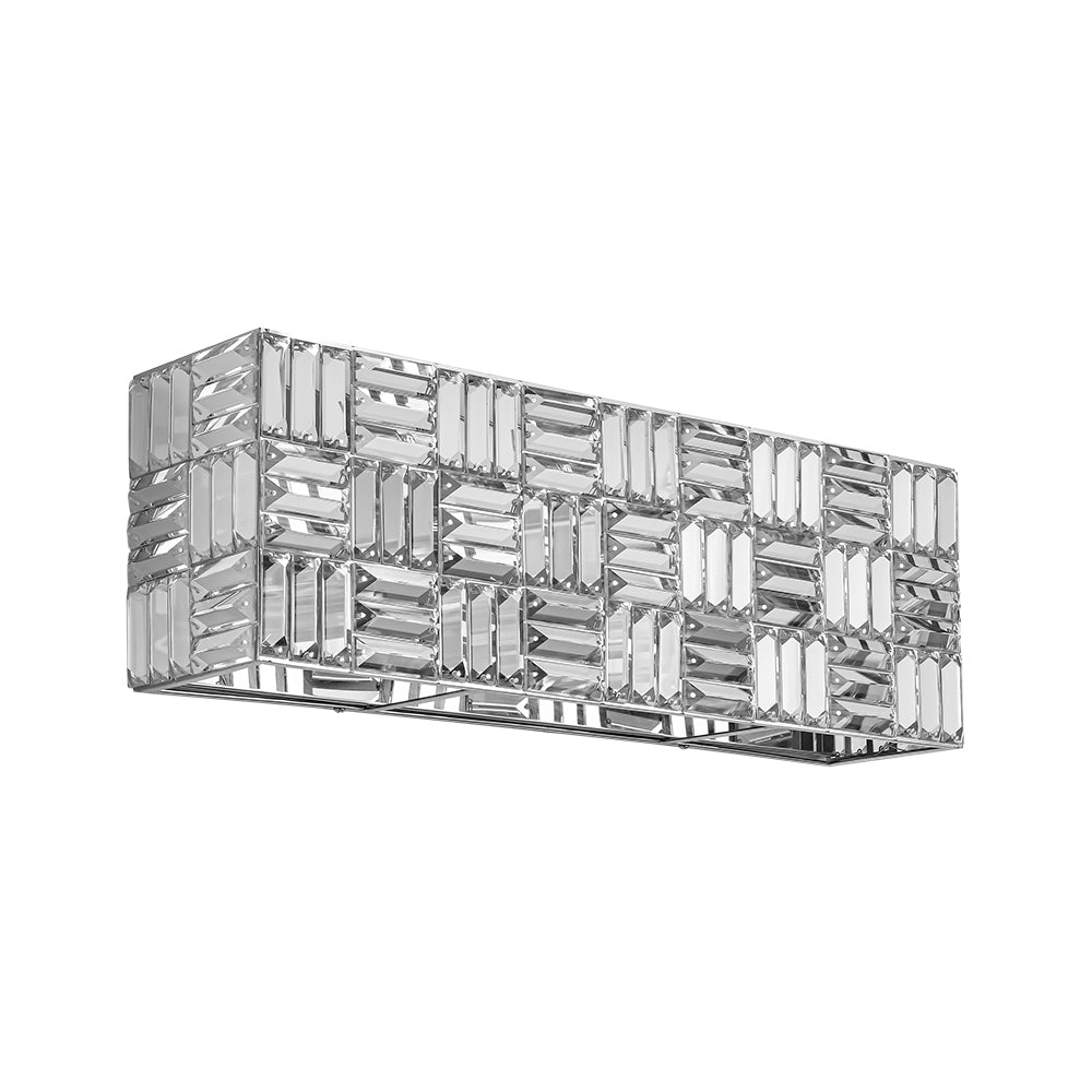 Chrome Luxe Crystal Linear Rectangle Bath Vanity Light