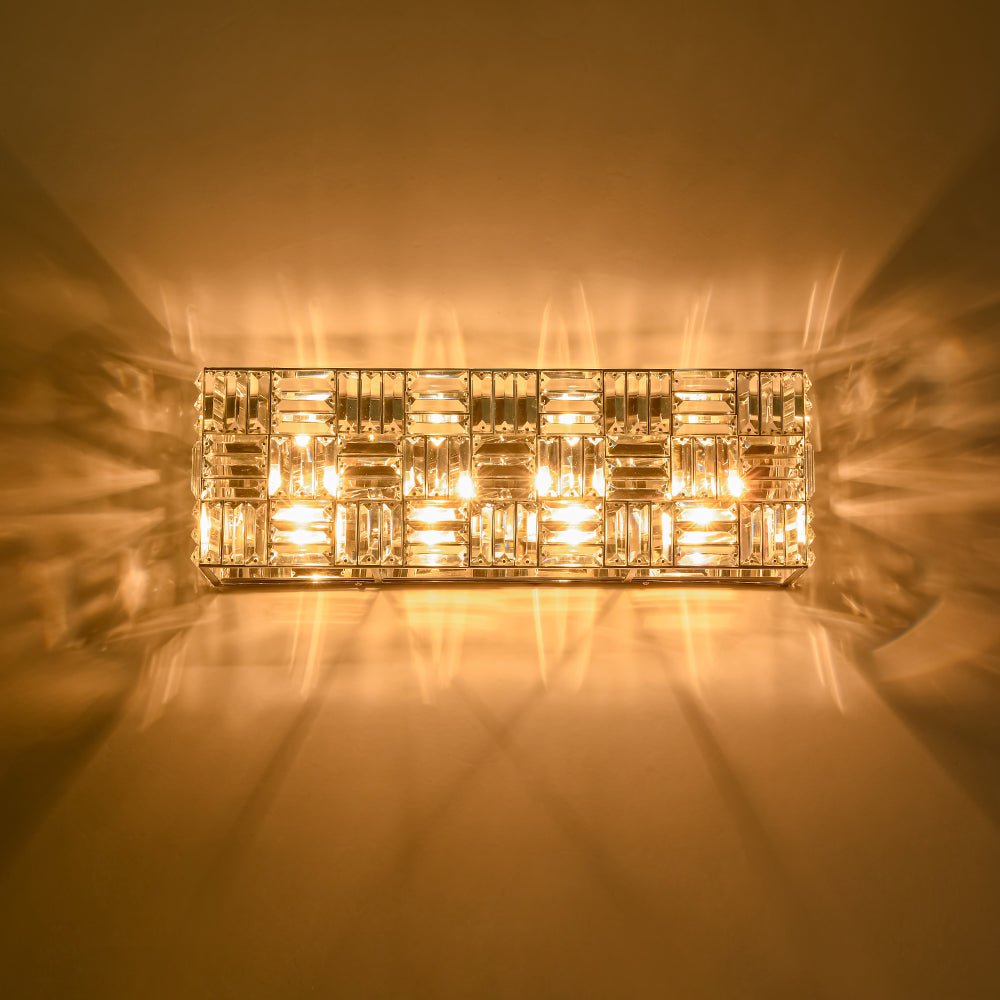 Chrome Luxe Crystal Linear Rectangle Bath Vanity Light