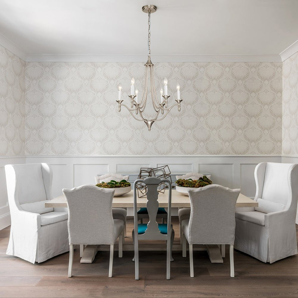 Classic Candle Style 6-Light Metal Empire Chandelier