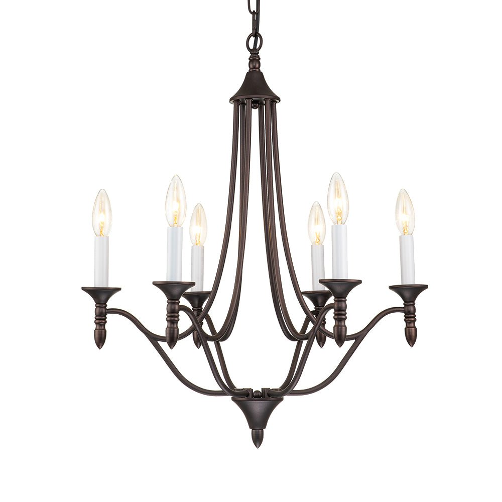 Classic Candle Style 6-Light Metal Empire Chandelier