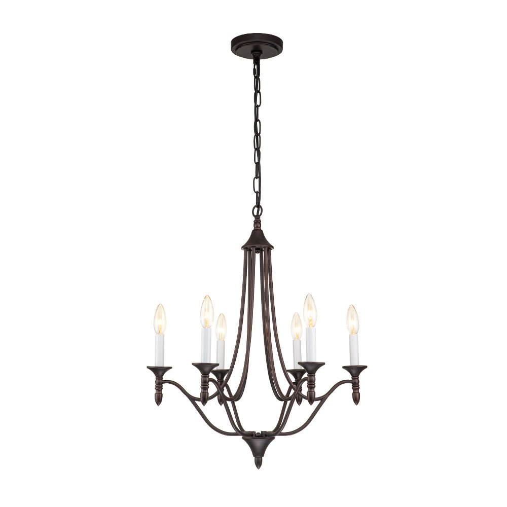 Classic Candle Style 6-Light Metal Empire Chandelier