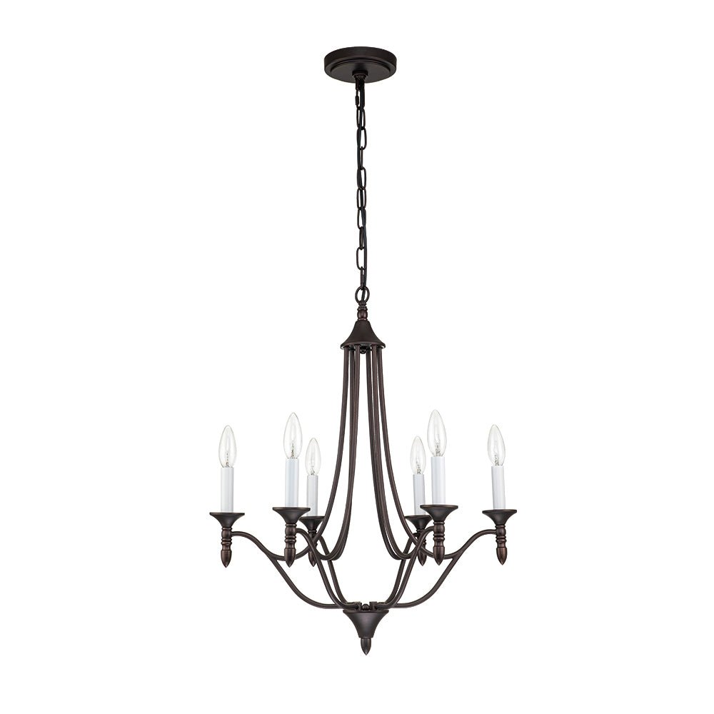 Classic Candle Style 6-Light Metal Empire Chandelier