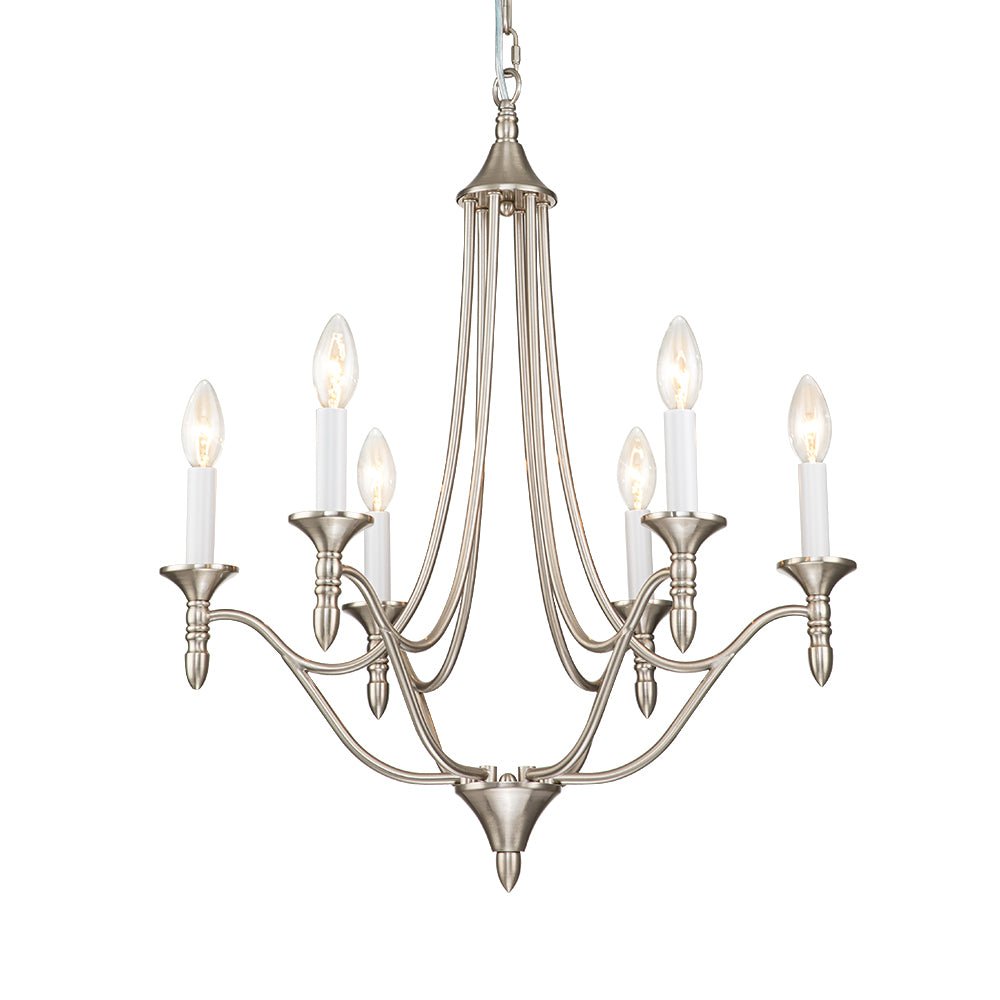 Classic Candle Style 6-Light Metal Empire Chandelier