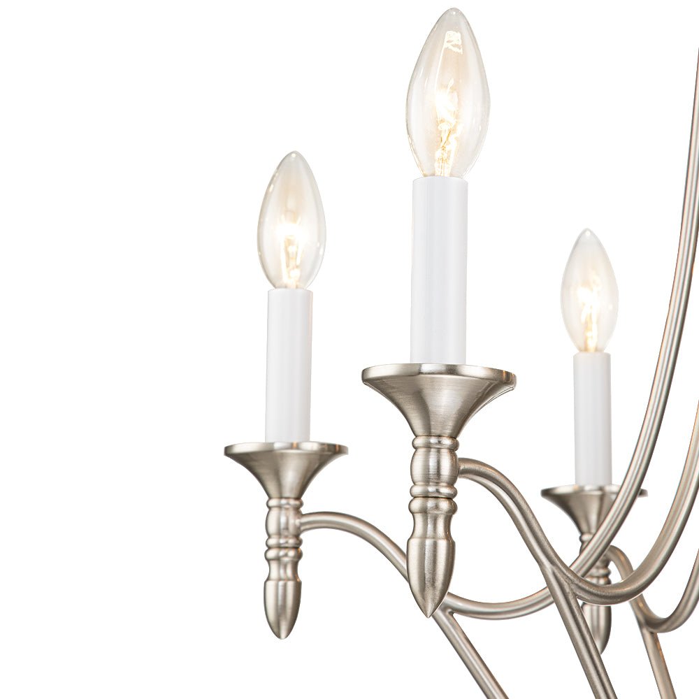 Classic Candle Style 6-Light Metal Empire Chandelier