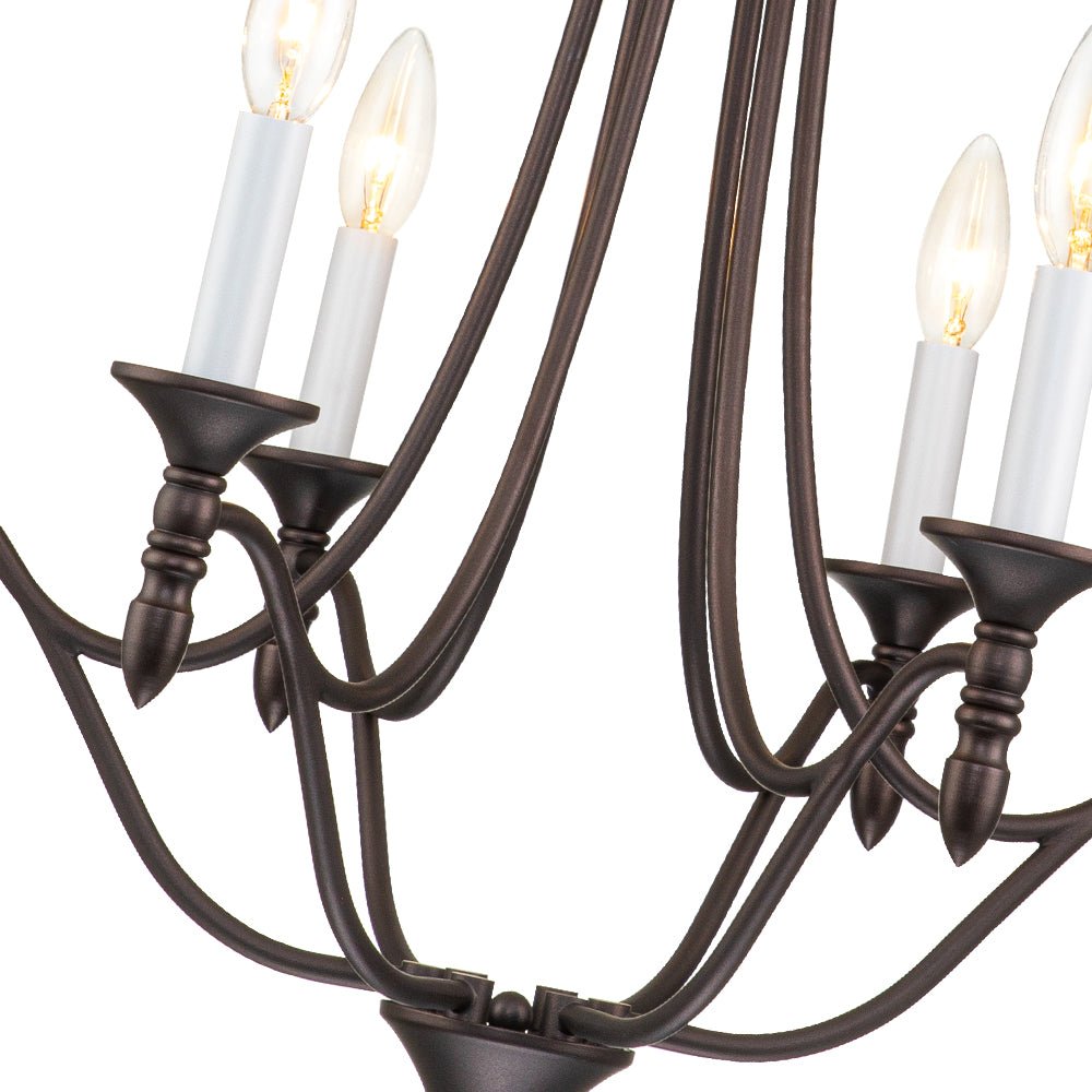 Classic Candle Style 6-Light Metal Empire Chandelier
