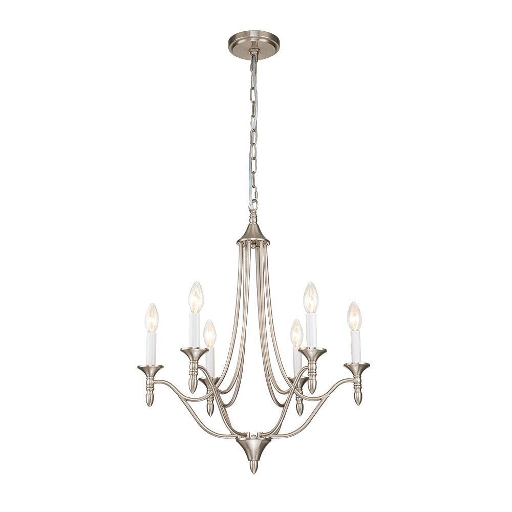 Classic Candle Style 6-Light Metal Empire Chandelier