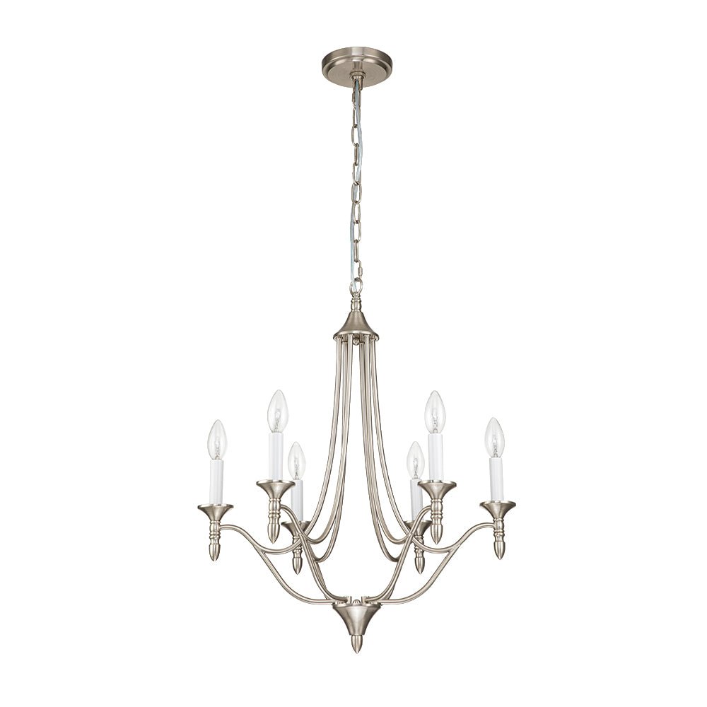 Classic Candle Style 6-Light Metal Empire Chandelier