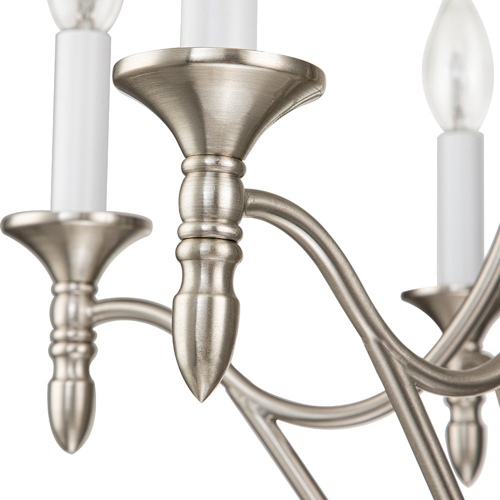 Classic Candle Style 6-Light Metal Empire Chandelier