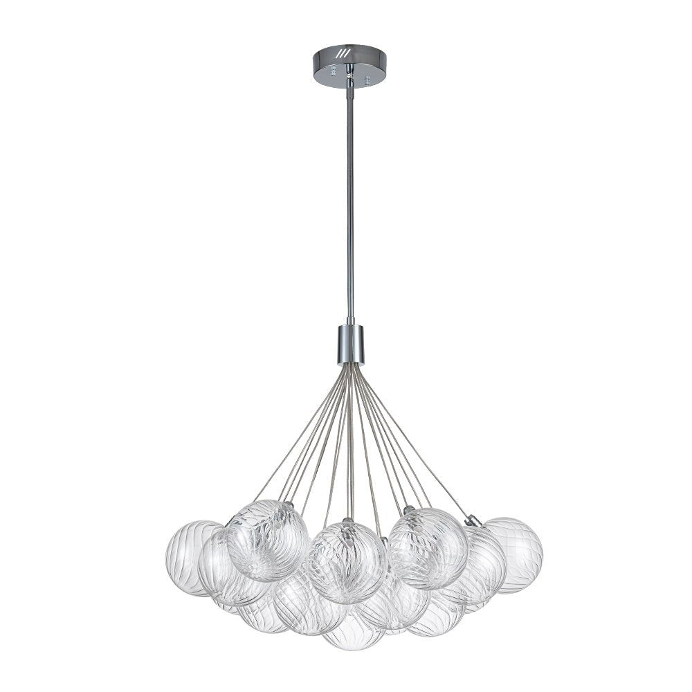 Cluster Ribbed Glass Dimmable LED Bubble Chandelier