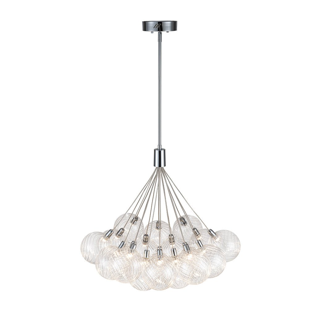 Cluster Ribbed Glass Dimmable LED Bubble Chandelier
