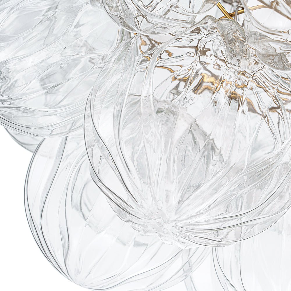 Cluster Sculpture Glass Bubble Round Semi Flush Chandelier