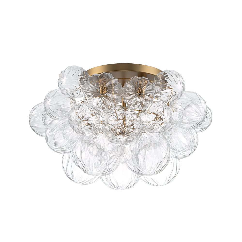 Cluster Sculpture Glass Bubble Round Semi Flush Chandelier