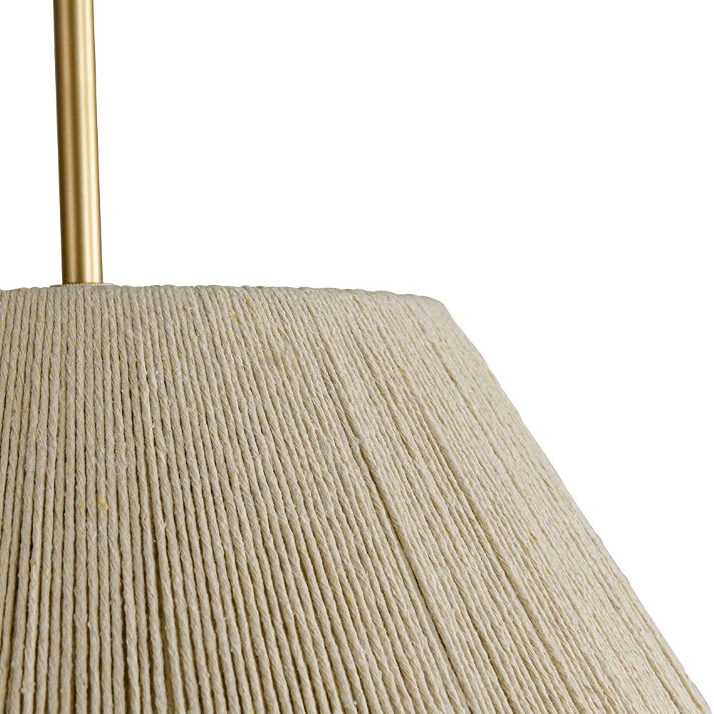 Brass Conical Woven Thread Cage Pendant Light