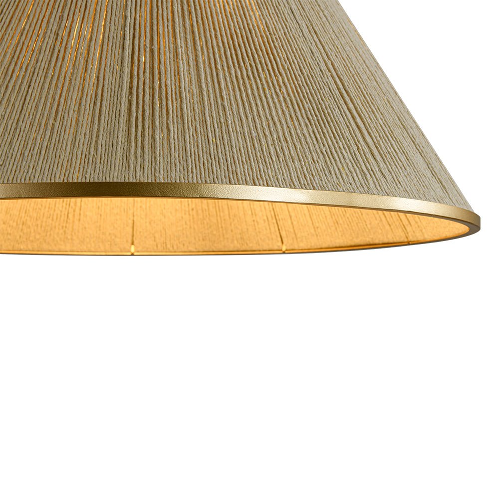 Brass Conical Woven Thread Cage Pendant Light