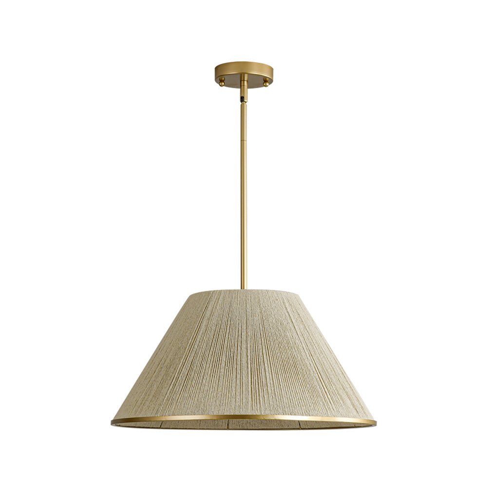 Brass Conical Woven Thread Cage Pendant Light