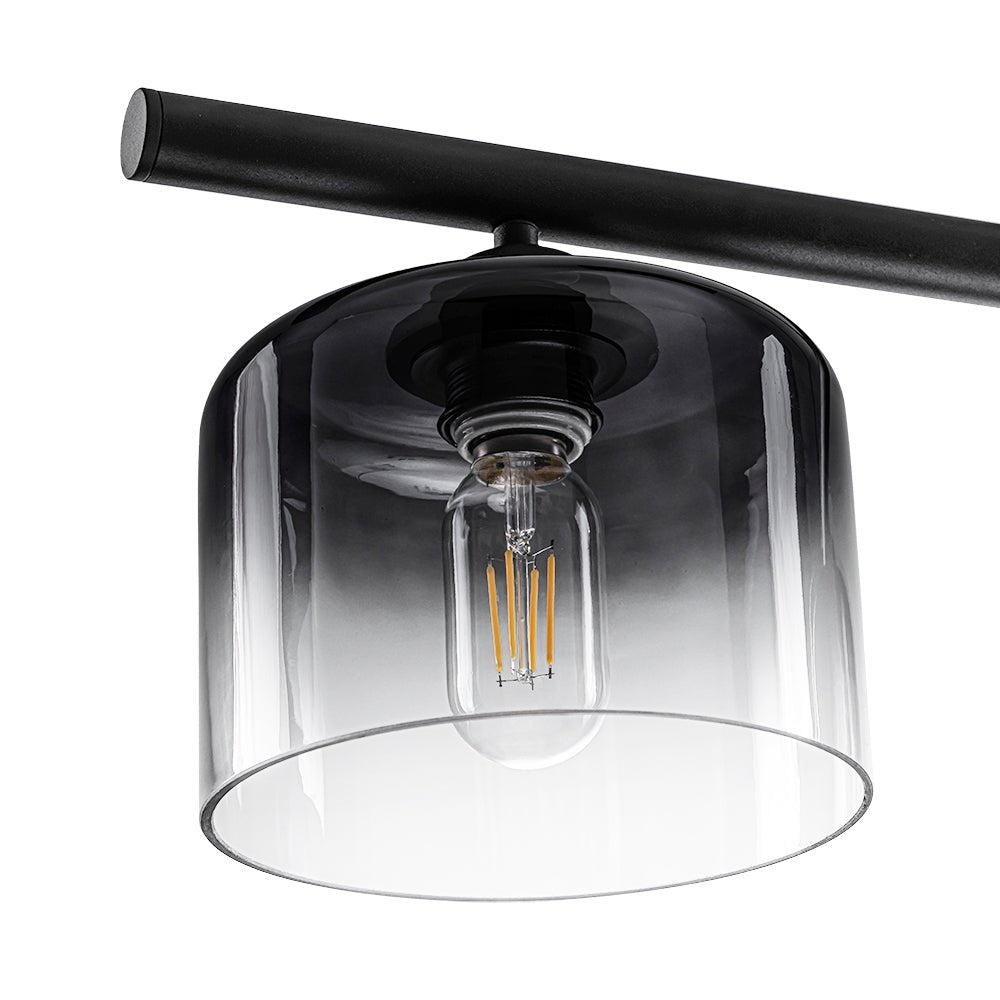 Contemporary 3-Light Gradual Smoked Glass Island Chandelier