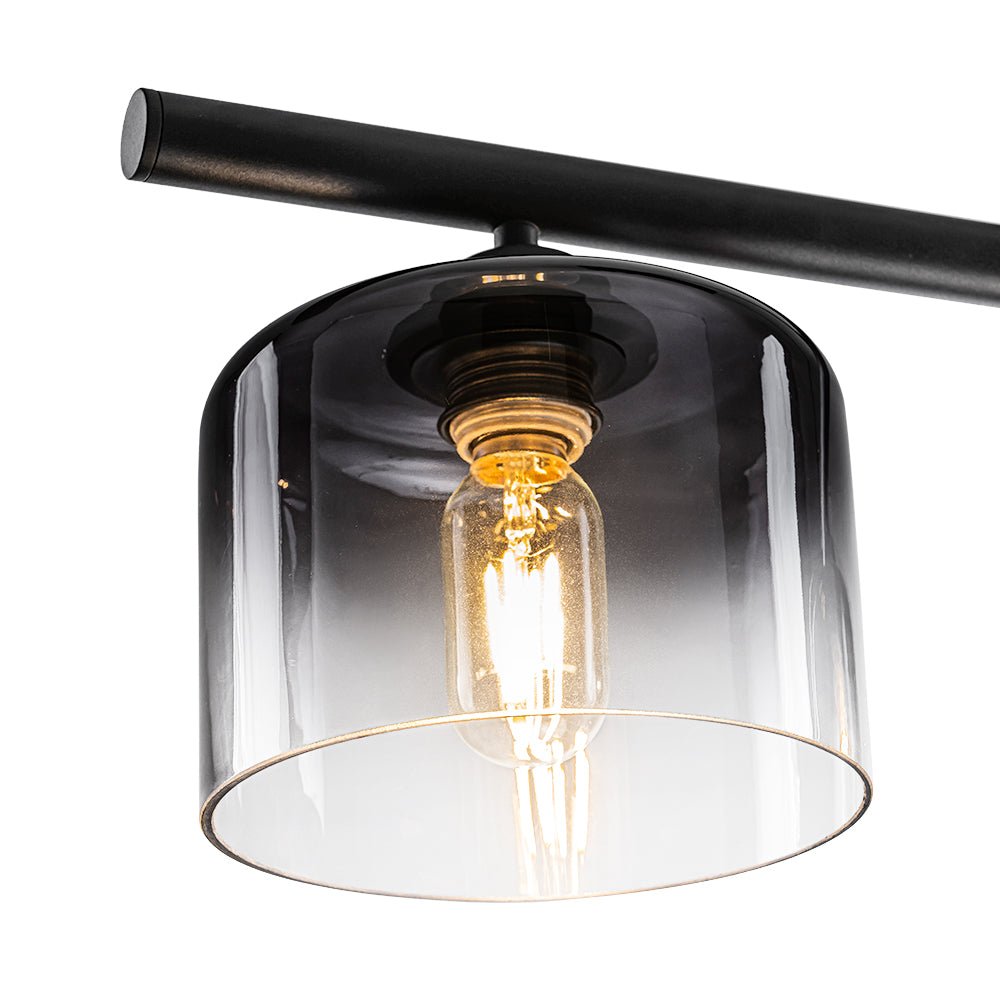 Contemporary 3-Light Gradual Smoked Glass Island Chandelier