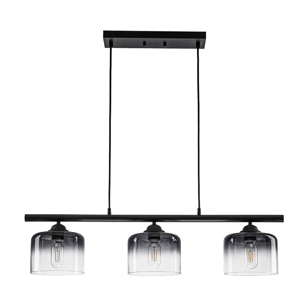 Contemporary 3-Light Gradual Smoked Glass Island Chandelier