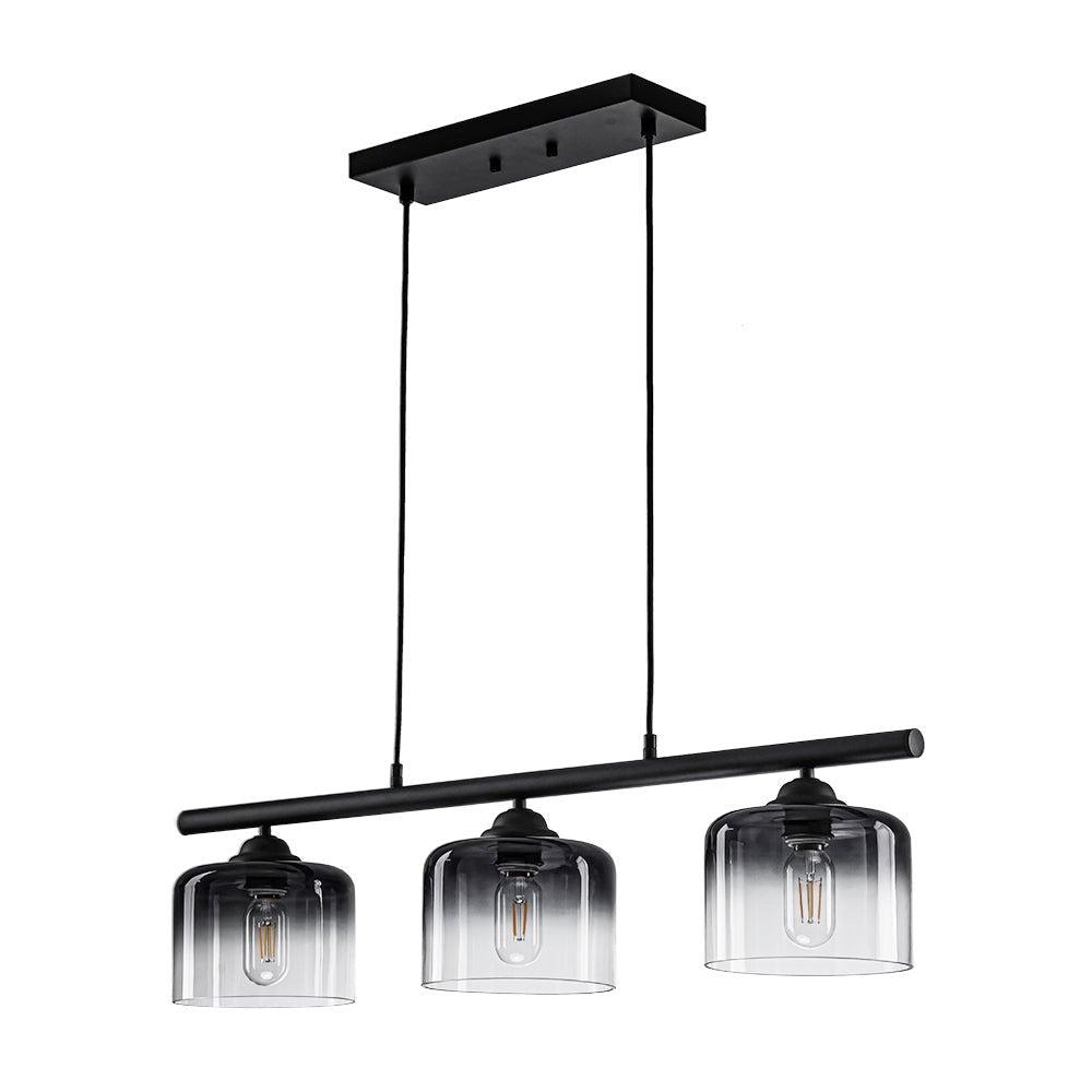 Contemporary 3-Light Gradual Smoked Glass Island Chandelier