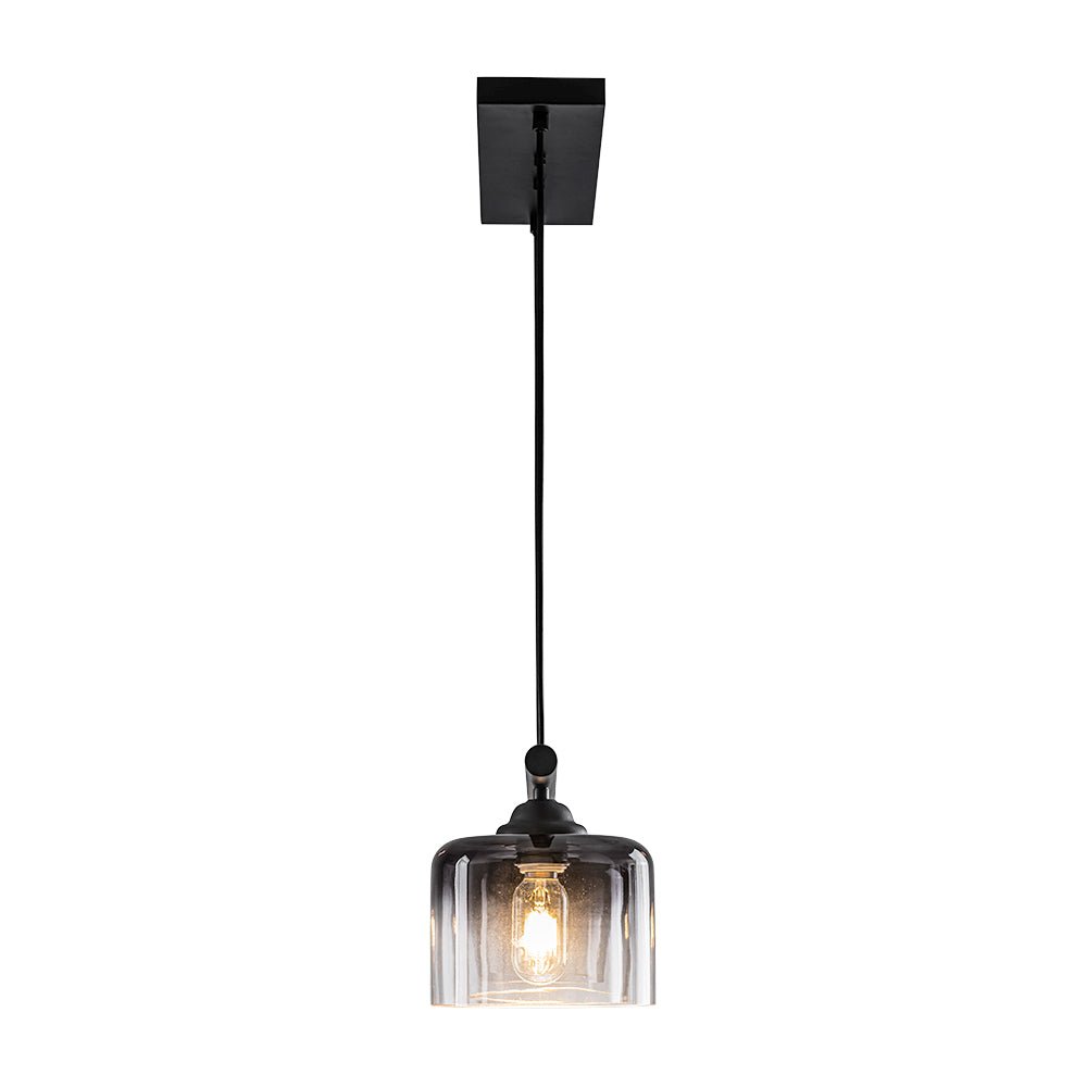 Contemporary 3-Light Gradual Smoked Glass Island Chandelier