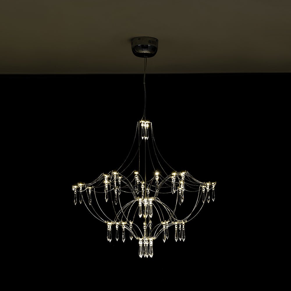 Contemporary Glam Starry Geometric LED Crystal Chandelier