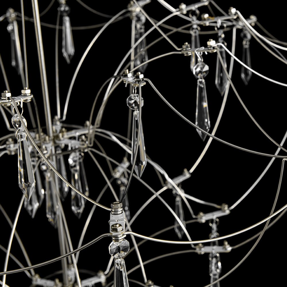 Contemporary Glam Starry Geometric LED Crystal Chandelier