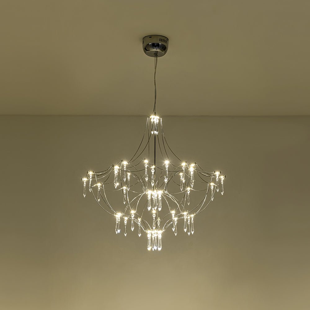Contemporary Glam Starry Geometric LED Crystal Chandelier