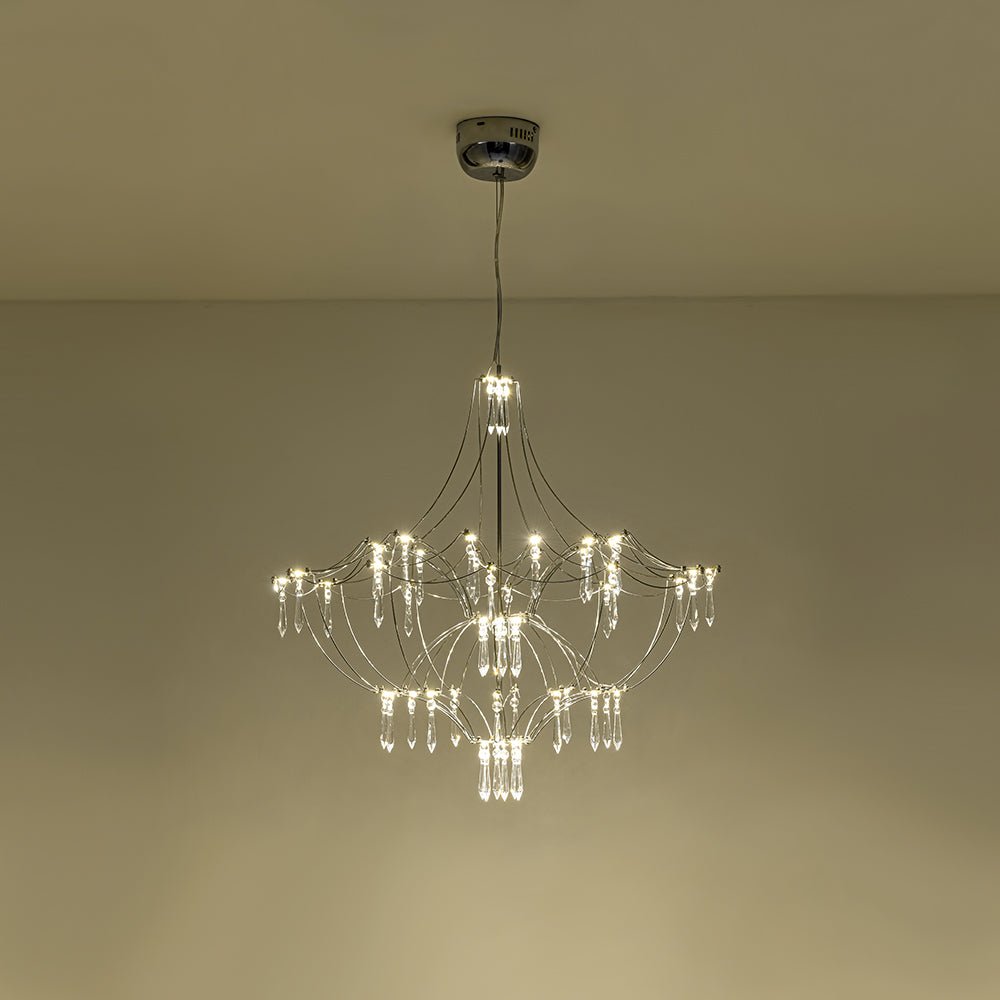 Contemporary Glam Starry Geometric LED Crystal Chandelier