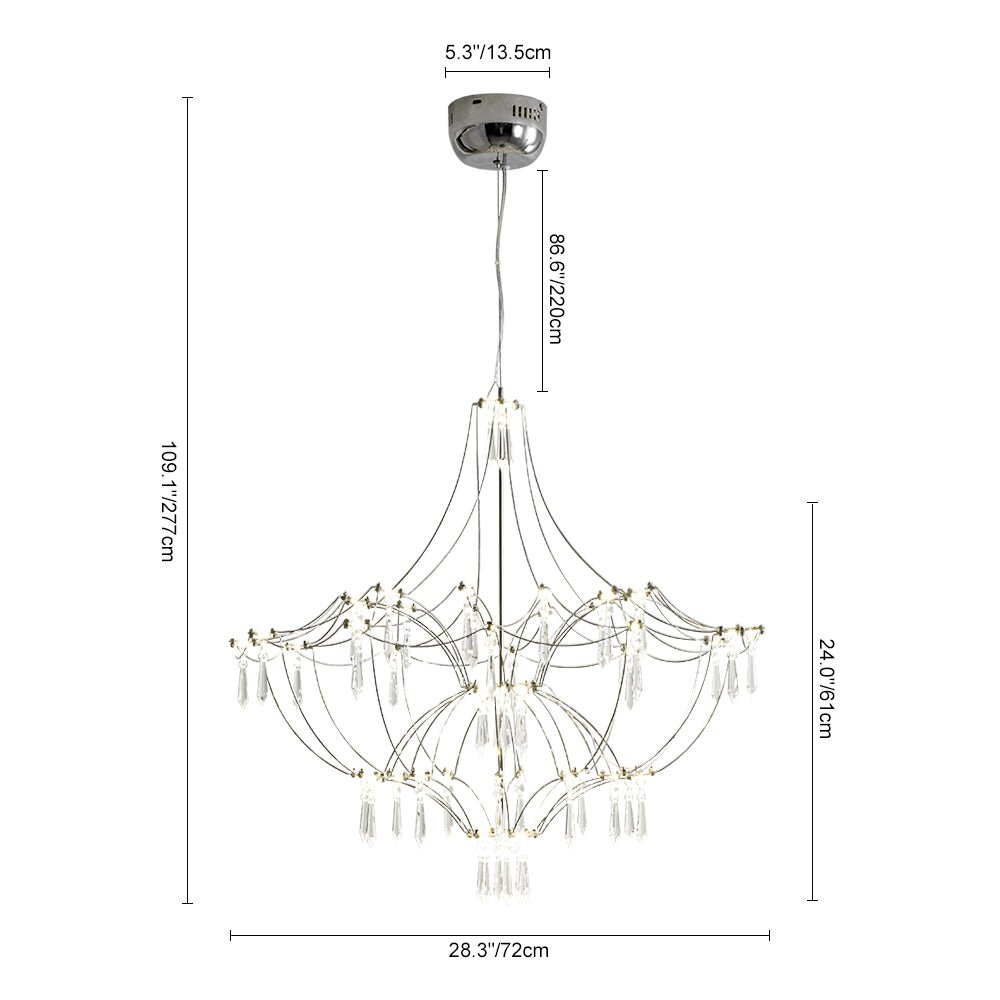 Contemporary Glam Starry Geometric LED Crystal Chandelier