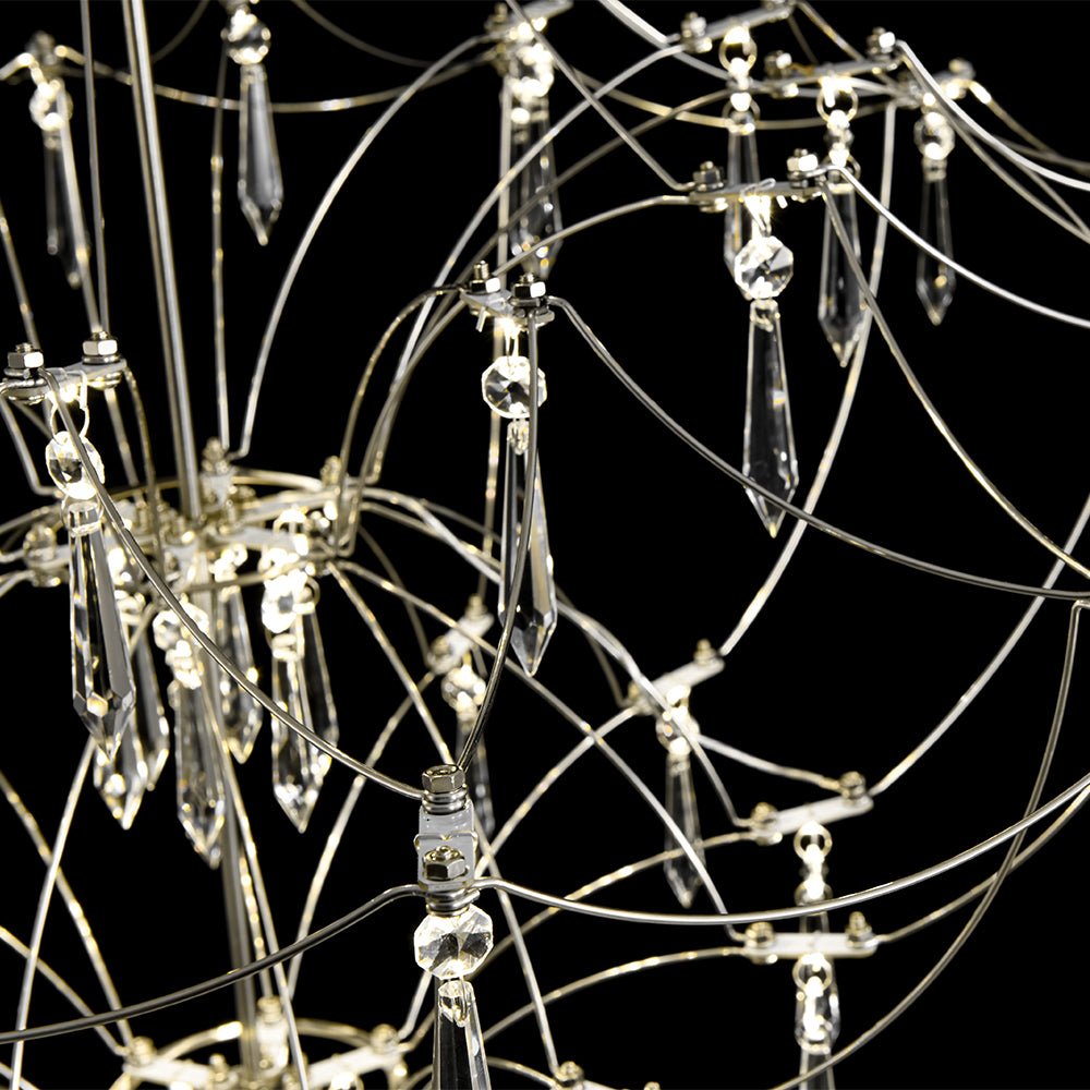 Contemporary Glam Starry Geometric LED Crystal Chandelier