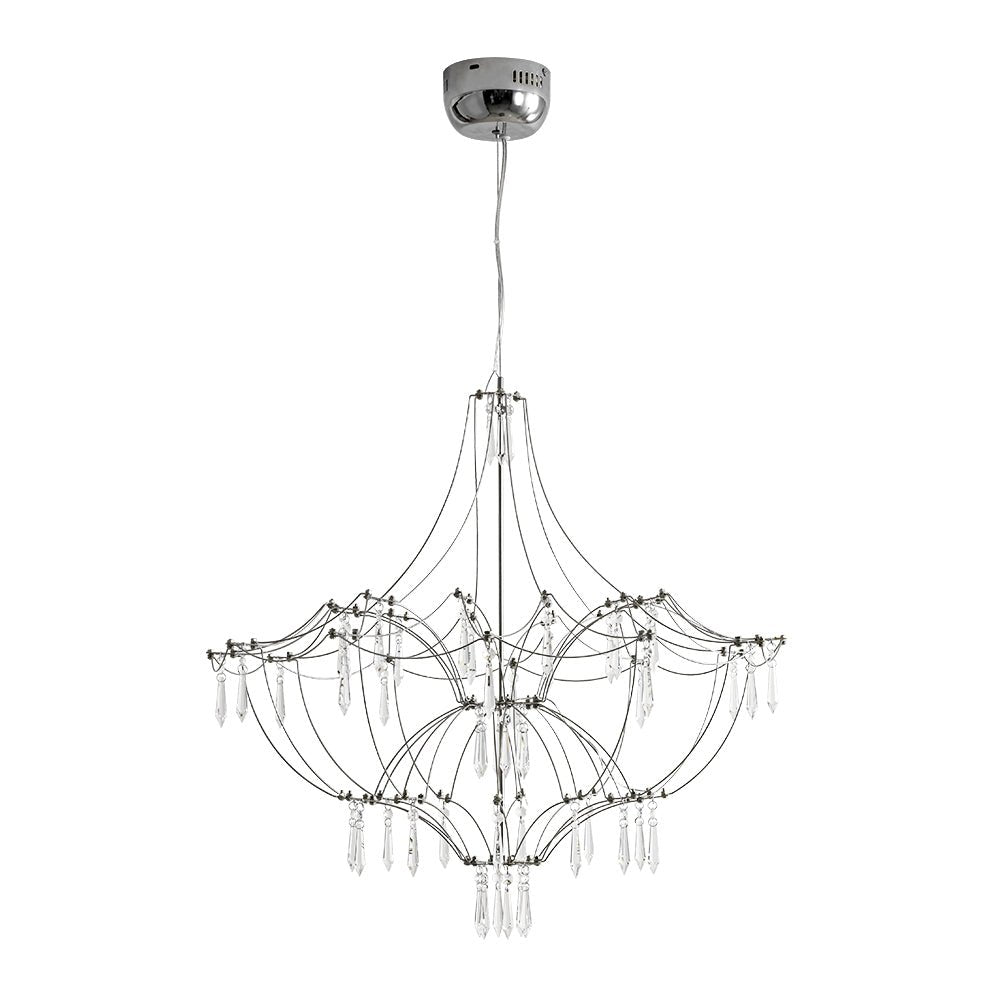 Contemporary Glam Starry Geometric LED Crystal Chandelier