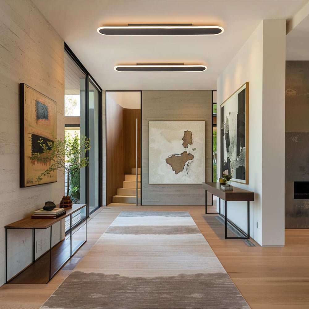 Contemporary Long Oval Warm Dimmable LED Ceiling Light
