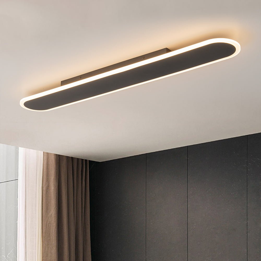 Contemporary Long Oval Warm Dimmable LED Ceiling Light