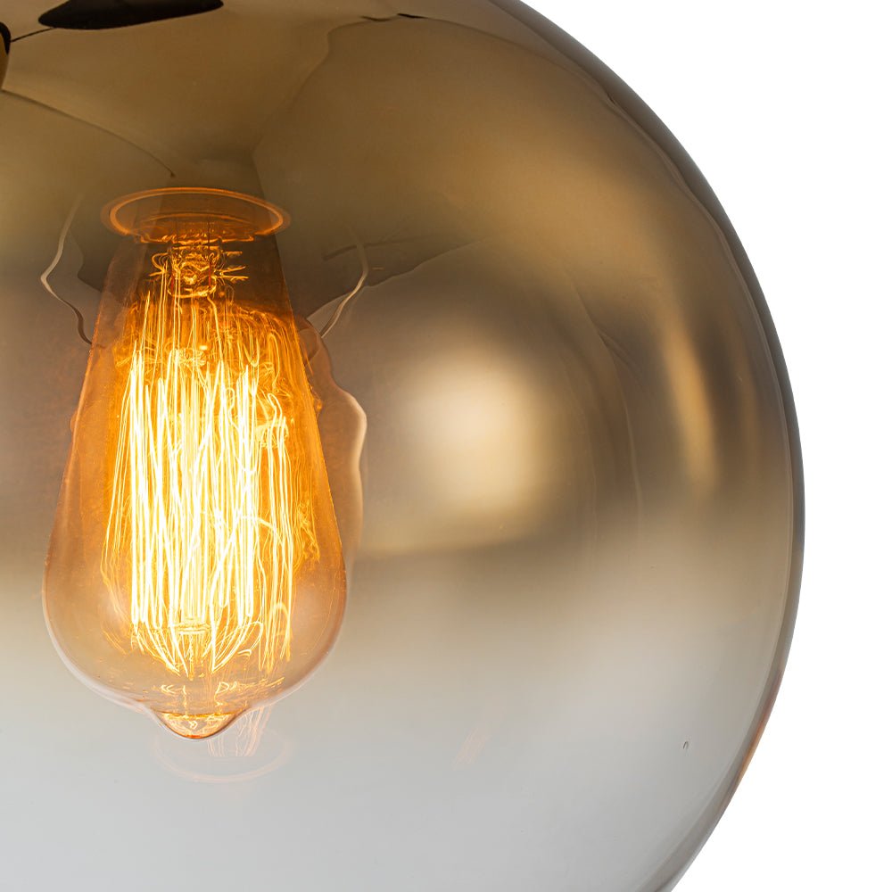 Contemporary Polished Gradual Glass Globe 3-Light Pendant