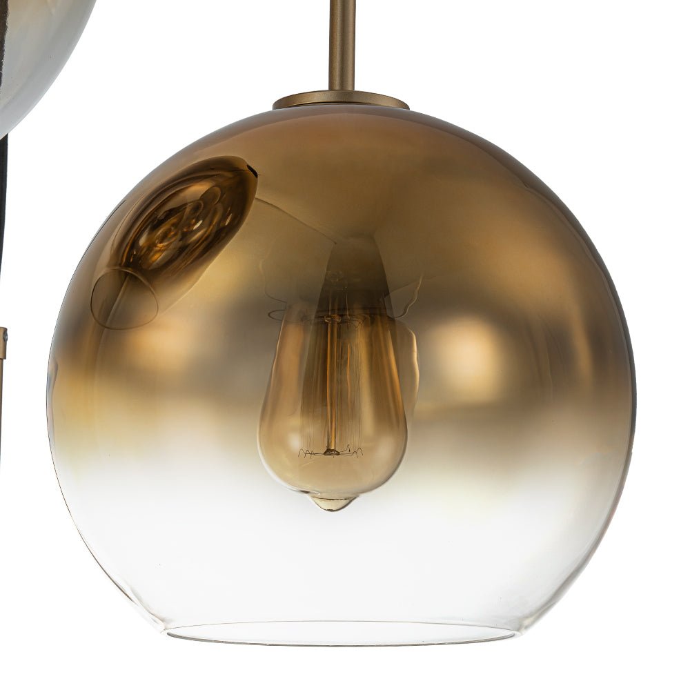 Contemporary Polished Gradual Glass Globe 3-Light Pendant