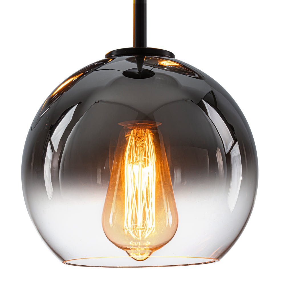 Contemporary Polished Gradual Glass Globe 3-Light Pendant