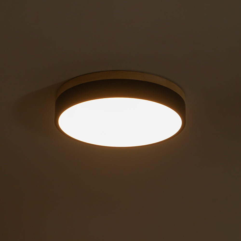 Contemporary Wood Round Dimmable LED Ceiling Light