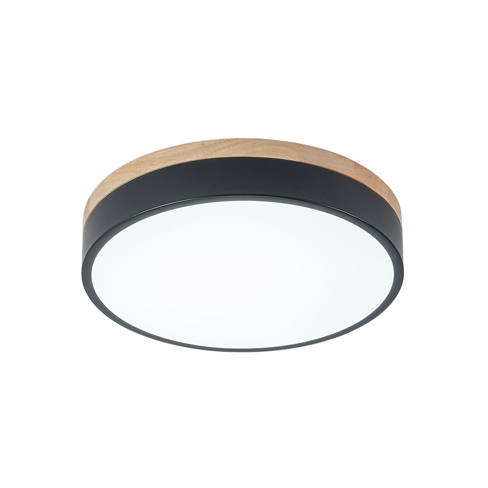 Contemporary Wood Round Dimmable LED Ceiling Light