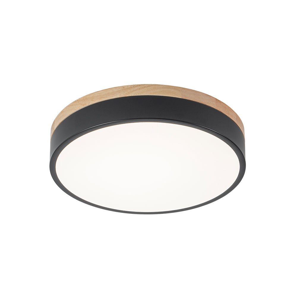 Contemporary Wood Round Dimmable LED Ceiling Light