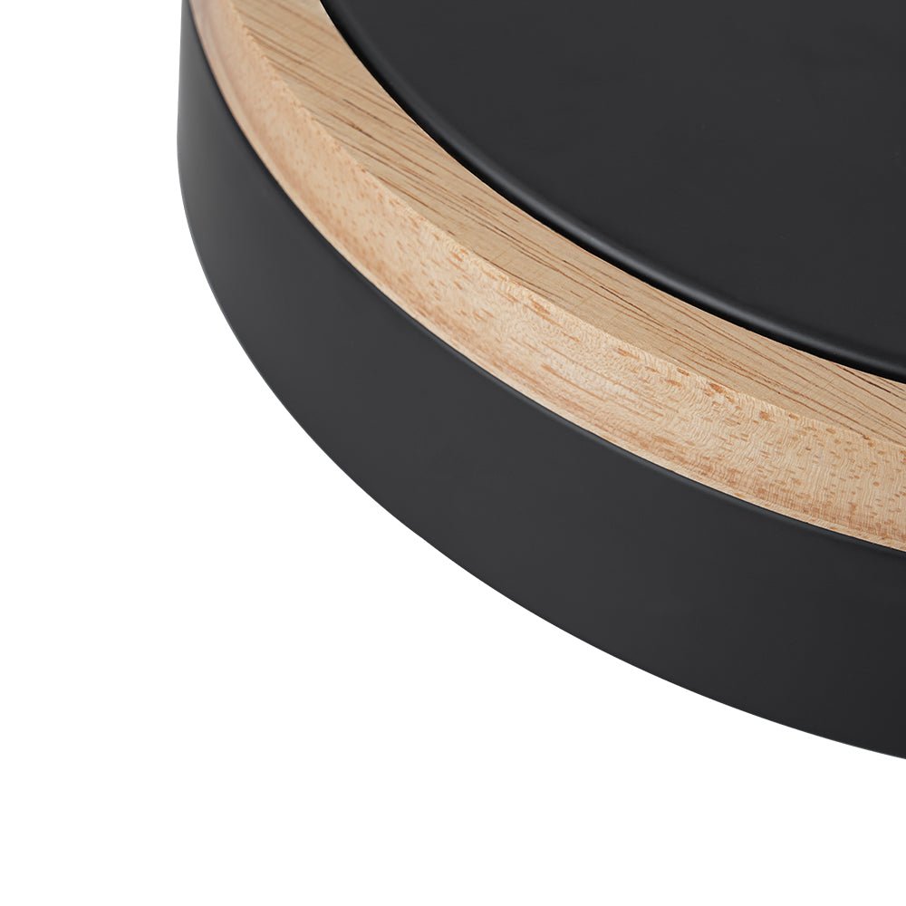Contemporary Wood Round Dimmable LED Ceiling Light