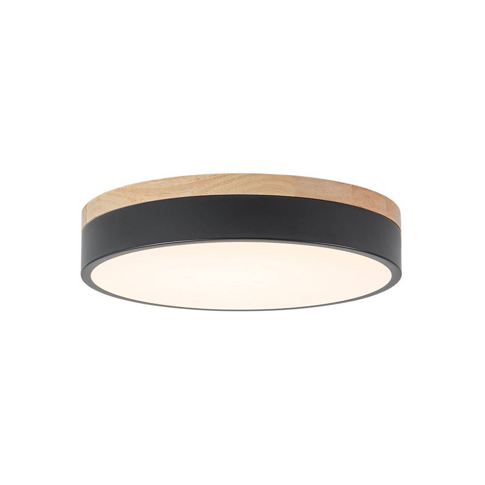 Contemporary Wood Round Dimmable LED Ceiling Light