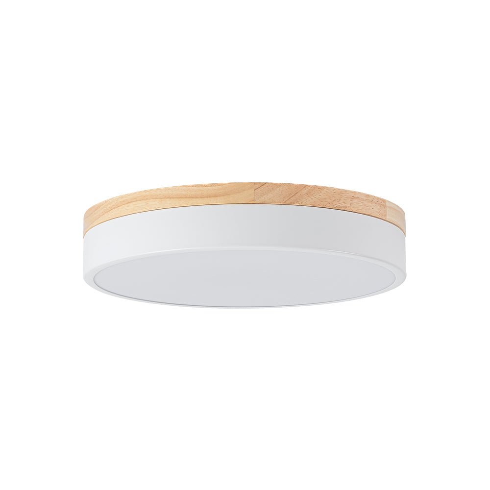 Contemporary Wood Round Dimmable LED Ceiling Light