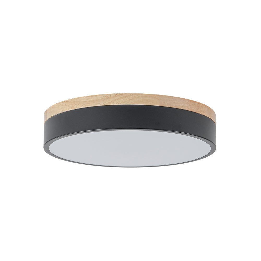 Contemporary Wood Round Dimmable LED Ceiling Light